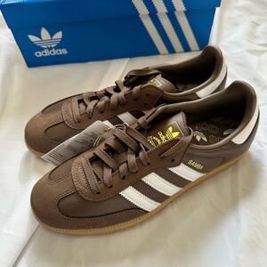 adidas Samba OG W Leather Sneakers - Brown/White - Women’s 8.5
